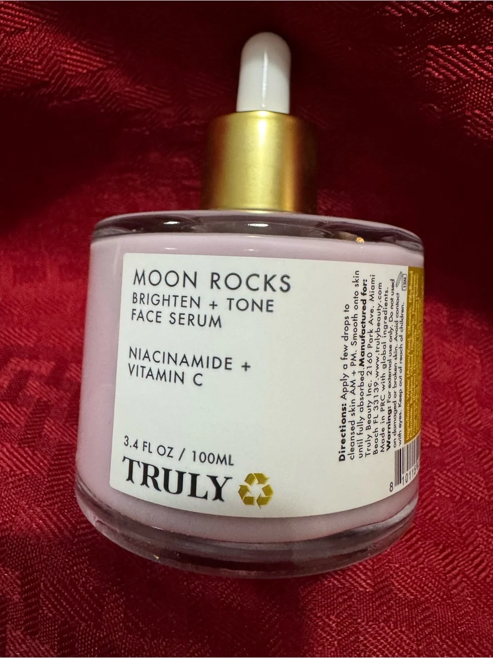 TRULY Moon Rocks Brighten + Tone Face Serum - White with Gold Dropper
